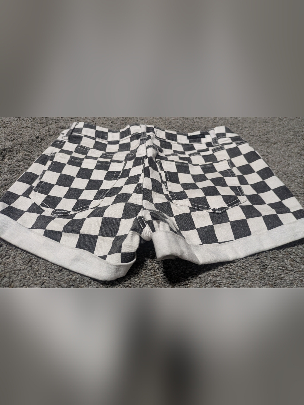Almost Famous Black and White Checkerboard Shorts - Picture 8 of 8